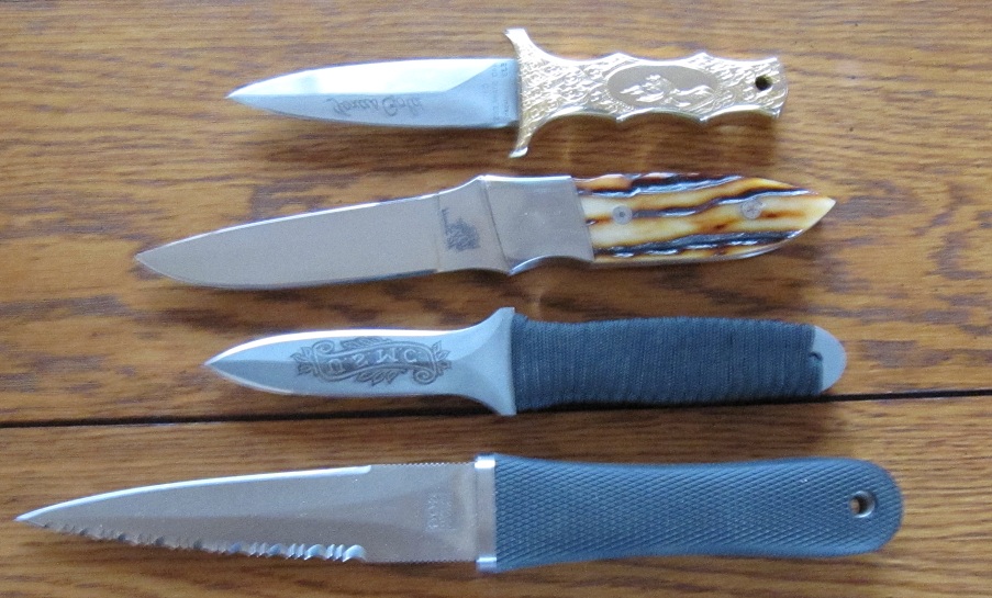 Four modern boot knives